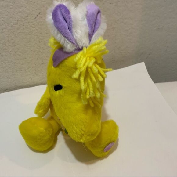 Peanuts Woodstock Plush Animated Easter Bunny Rabbit Mini Plush Yellow - Picture 3 of 9